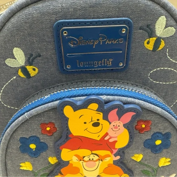 Loungefly Disney Parks Exclusive Denim Winnie the Pooh & Friends Mini Backpack - Picture 5 of 7
